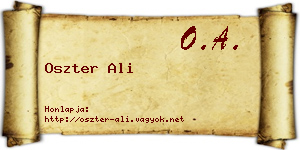 Oszter Ali névjegykártya